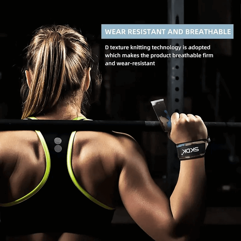 Person using non-slip weightlifting wrist straps for gym training, showcasing durability and support during heavy lifts.